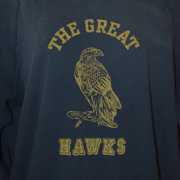 $245 Sz 1 S The Great. Navy College Hawks Long Sleeve Sweatshirt - Picture 3 of 7